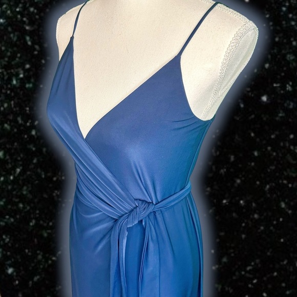 Misa Los Angeles ‘Veronika’ Wrap Style Maxi Dress in Navy Blue Size Small - Picture 7 of 14